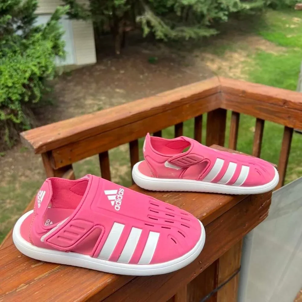 Adidas Youth 2 Closed Toe Pink White Foam Sandals